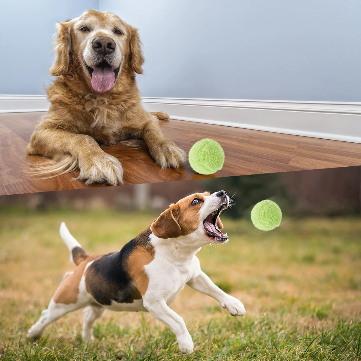 Cat Toys Balls Automatic Rolling Ball Toy Interactive Pet Electric Toy Squeaky Fluffy Plush Cat Toys Balls Indoor Home Pet Toys