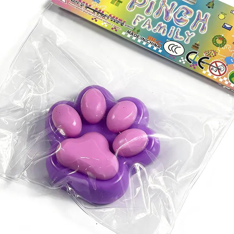 Cat Paw Stress Toys Set - 3-Pack Soft Squishy Fidget Toys in Gradient Blue Dreamy Purple & Clear Designs for On-The-Go Relaxation & Stress Relief - Sensory Bundle