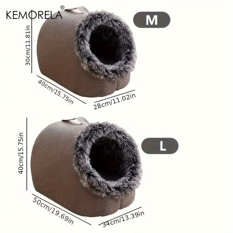 Cat Bed Comfortable Pet Sleeping Bed, Portable Cat Bed Warm and Thickened Pet Bed with Handle Portable Cat Bed